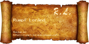 Rumpf Loránd névjegykártya