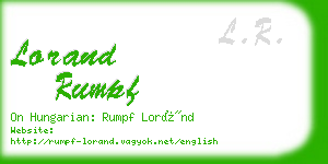 lorand rumpf business card